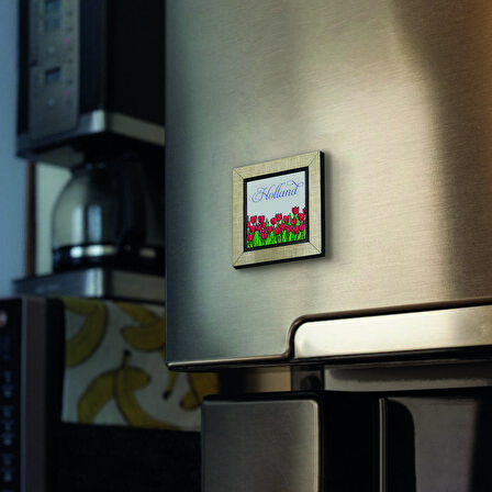 Hollanda Lale Görseli Baskılı MDF  Magnet(KRG-024)Buzdolabı Süsü