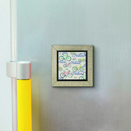 Hollanda  Bisklet Görseli Baskılı MDF  Magnet(KRG-032)Buzdolabı Süsü
