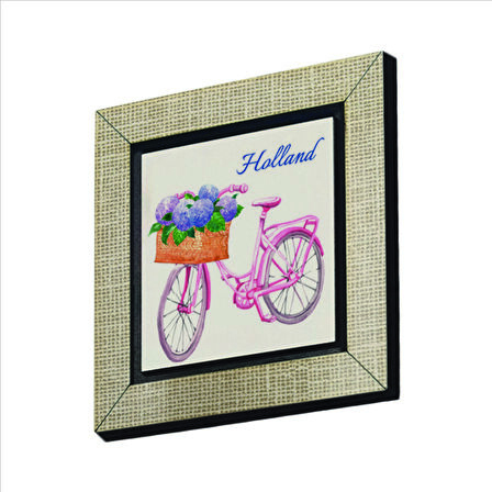 Hollanda  Bisklet Görseli Baskılı MDF  Magnet(KRG-036)Buzdolabı Süsü