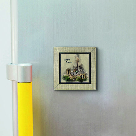 Notre Dame Baskılı MDF  Magnet(KRG-005)Buzdolabı Süsü