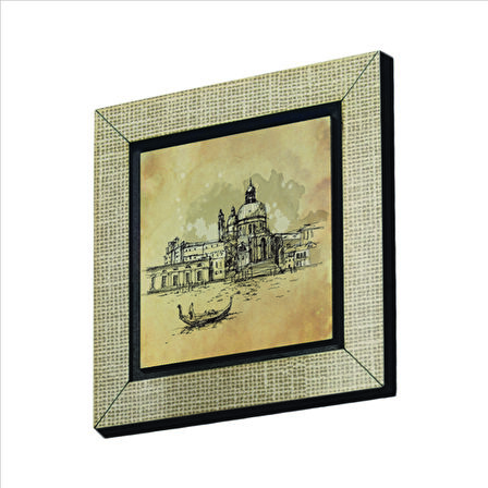 Venedik Görseli Baskılı MDF  Magnet(KRG-050)Buzdolabı Süsü