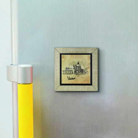 Venedik Görseli Baskılı MDF  Magnet(KRG-050)Buzdolabı Süsü