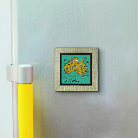 Avusturalya Sembolleri Baskılı MDF  Magnet(KRG-065)Buzdolabı Süsü