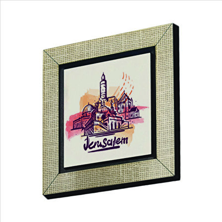 Kudüs Görseli Baskılı MDF  Magnet(KRG-067)Buzdolabı Süsü