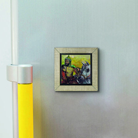 Selahaddin Eyyubi Tasviri Baskılı MDF  Magnet(KRG-086)Buzdolabı Süsü