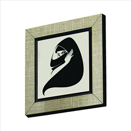 Çarşaflı Kadın Çizimi Baskılı MDF  Magnet(KRG-89)Buzdolabı Süsü
