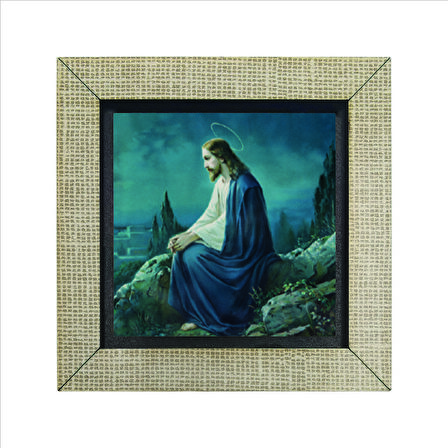 Hz. İsa Görseli Baskılı MDF  Magnet(KRG-094)Buzdolabı Süsü