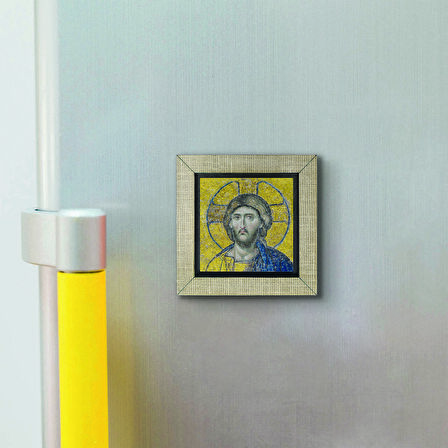 Ayasofya Hz. İsa Mozaiği Baskılı MDF  Magnet(KRT-010)Buzdolabı Süsü
