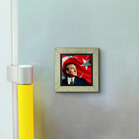 Atatürk Baskılı MDF  Magnet(KRT-100)Buzdolabı Süsü