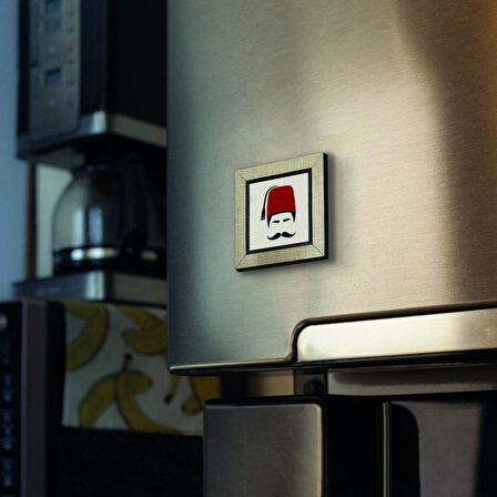 Osmanlı Erkek ikon Baskılı MDF  Magnet(KRT-109)Buzdolabı Süsü