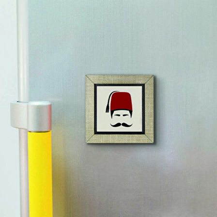 Osmanlı Erkek ikon Baskılı MDF  Magnet(KRT-109)Buzdolabı Süsü