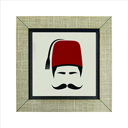 Osmanlı Erkek ikon Baskılı MDF  Magnet(KRT-109)Buzdolabı Süsü