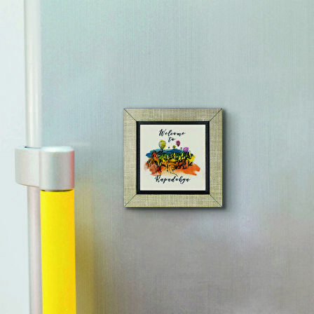 Kapadokya Baskılı MDF  Magnet(KRT-118)Buzdolabı Süsü