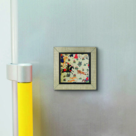 Av Sahnesi  Minyatürü Baskılı MDF  Magnet(KRT-123)Buzdolabı Süsü