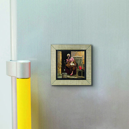Katip (Ludwig Deutsch, 1878) Baskılı MDF  Magnet(KRT-131)Buzdolabı Süsü