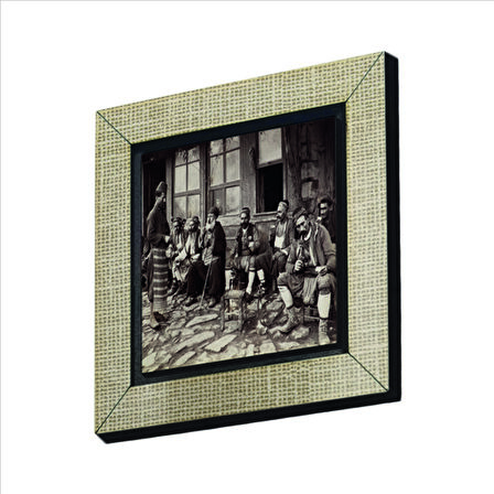 İstanbul’da bir Kahvehane (Fotoğraf, 1905) Baskılı MDF  Magnet(KRT-136)Buzdolabı Süsü