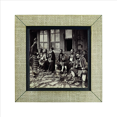 İstanbul’da bir Kahvehane (Fotoğraf, 1905) Baskılı MDF  Magnet(KRT-136)Buzdolabı Süsü