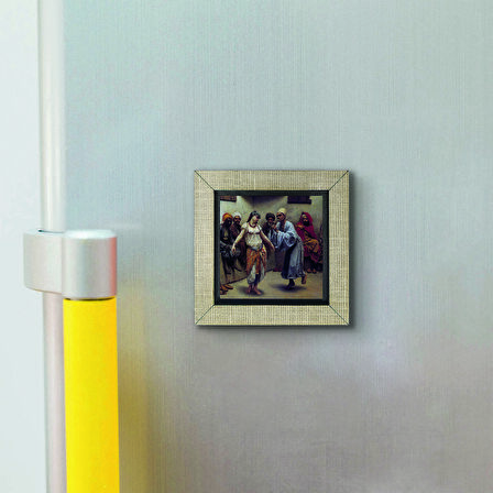 Kahire’de Kafe’de Dans (Jacques Baugnies) Baskılı MDF  Magnet(KRT-138)Buzdolabı Süsü