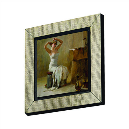 Banyo Sonrası (Theodore Jacques Ralli, 1901) Baskılı MDF  Magnet(KRT-142)Buzdolabı Süsü