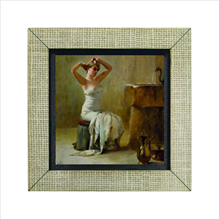 Banyo Sonrası (Theodore Jacques Ralli, 1901) Baskılı MDF  Magnet(KRT-142)Buzdolabı Süsü