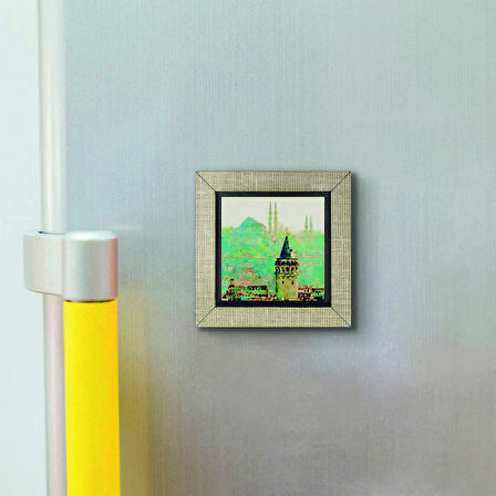 Galata Kulesi + Süleymaniye Camii Baskılı MDF  Magnet(KRT-023)