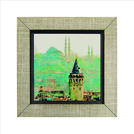 Galata Kulesi + Süleymaniye Camii Baskılı MDF  Magnet(KRT-023)
