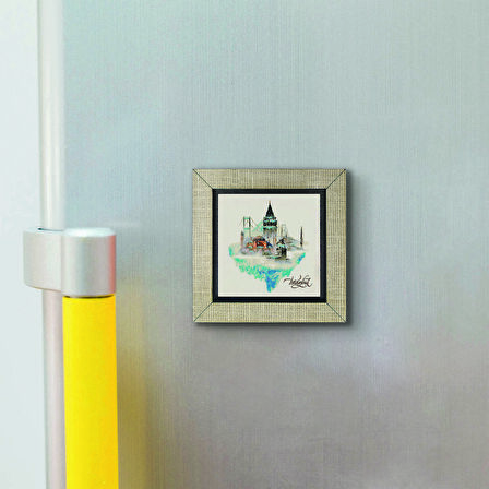 İstanbul Sembolik Yerler Baskılı MDF  Magnet(KRT-029)