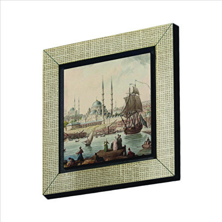Eminönü Yeni Camii (Çizim, Osmanlı Dönemi) Baskılı MDF  Magnet(KRT-040)Buzdolabı Süsü