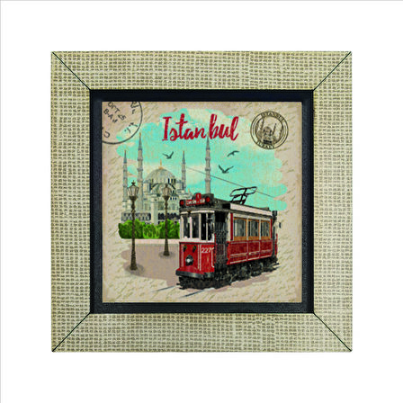 Nostaljik Tramvay  Baskılı MDF  Magnet(KRT-044)