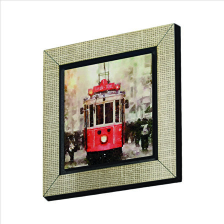 Nostaljik Tramvay  Baskılı MDF  Magnet(KRT-047)Buzdolabı Süsü