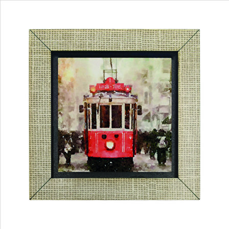 Nostaljik Tramvay  Baskılı MDF  Magnet(KRT-047)Buzdolabı Süsü