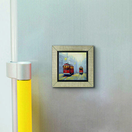 Nostaljik Tramvay  Baskılı MDF  Magnet(KRT-050)Buzdolabı Süsü