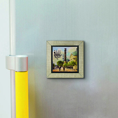 Çemberlitaş (Çizim, 19.yy) Baskılı MDF  Magnet(KRT-051)Buzdolabı Süsü