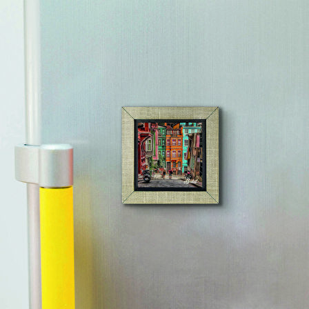 İstanbul-Balat  Baskılı MDF  Magnet(KRT-054)