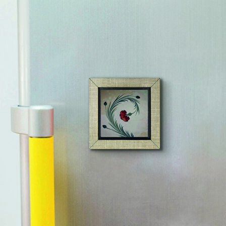Karanfil Ebrusu Baskılı MDF  Magnet(KRT-071)