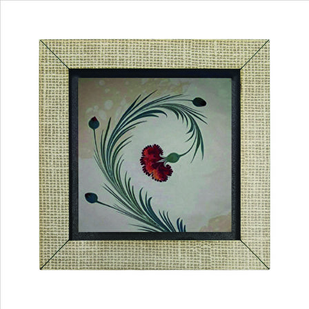 Karanfil Ebrusu Baskılı MDF  Magnet(KRT-071)