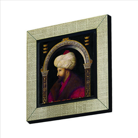 Fatih Sultan Mehmet (Gentile Bellini çizimi,1480)  Baskılı MDF  Magnet(KRT-088)