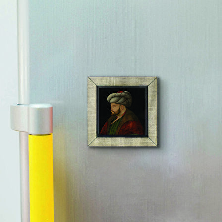 Fatih Sultan Mehmet(Gentile Bellini çizimi,1481) Baskılı MDF  Magnet(KRT-090)