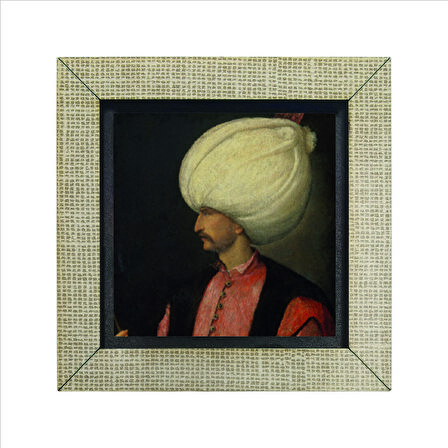Kanuni Sultan Süleyman (Tiziano Vecellio çizimi,1530’lar) Baskılı MDF  Magnet(KRT-093)Buzdolabı Süsü