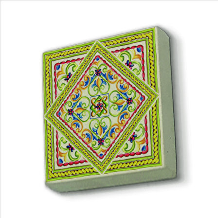 İtalyan Deseni Baskılı Doğaltaş  Magnet(KD-102)Buzdolabı Süsü