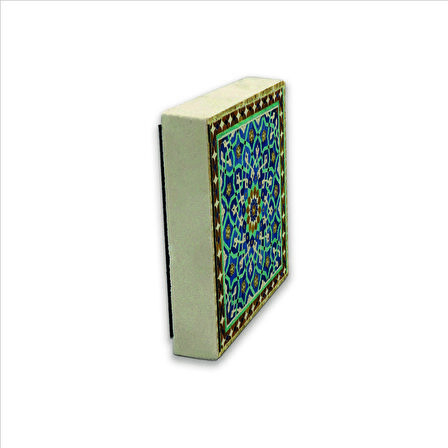 İran Geometrik Mozaiği Baskılı Doğaltaş  Magnet(KD-106)Buzdolabı Süsü