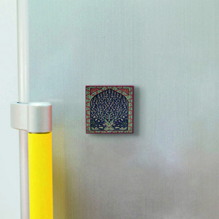 İznik Çinisi Baskılı Doğaltaş  Magnet(KD-107)Buzdolabı Süsü