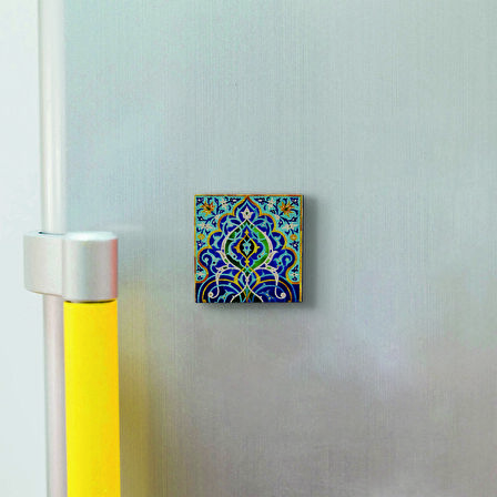 Çini Desen Baskılı Doğaltaş  Magnet(KD-012)Buzdolabı Süsü