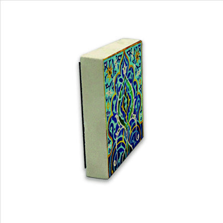 Çini Desen Baskılı Doğaltaş  Magnet(KD-012)Buzdolabı Süsü