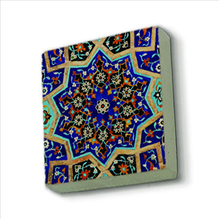 Çini Desen Baskılı Doğaltaş  Magnet(KD-013)Buzdolabı Süsü