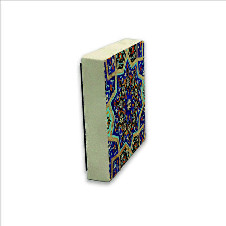 Çini Desen Baskılı Doğaltaş  Magnet(KD-013)Buzdolabı Süsü