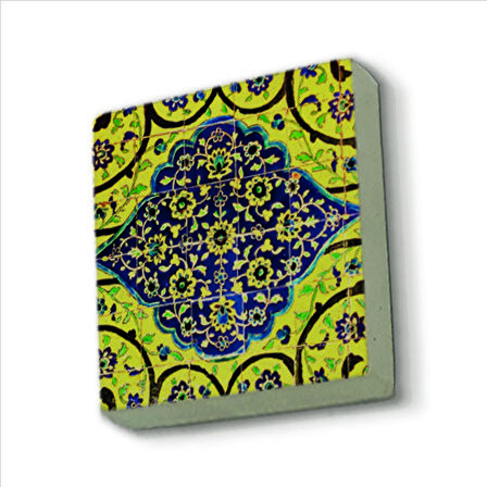 Çini Desen Baskılı Doğaltaş  Magnet(KD-015)Buzdolabı Süsü