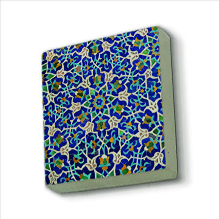 Çini Desen Baskılı Doğaltaş  Magnet(KD-016)Buzdolabı Süsü