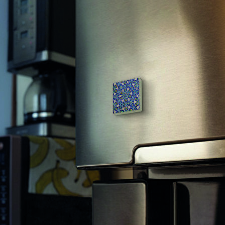 Çini Desen Baskılı Doğaltaş  Magnet(KD-016)Buzdolabı Süsü