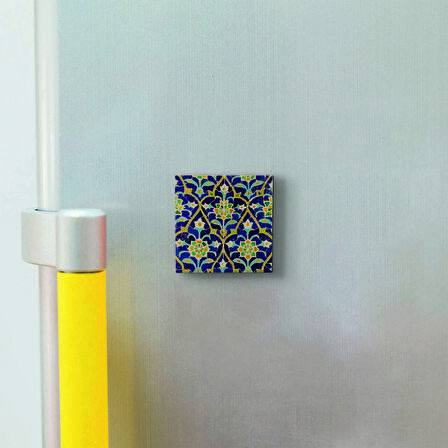 Çini Desen Baskılı Doğaltaş  Magnet(KD-017)Buzdolabı Süsü